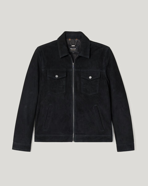 Suede Zip Through Trucker Jacket